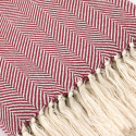 Bomullspläd \'Denisa Fishbone\' 130x170cm - Röd/vit