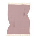 Bomullspläd \'Denisa Fishbone\' 130x170cm - Röd/vit