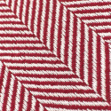 Bomullspläd \'Denisa Fishbone\' 130x170cm - Röd/vit