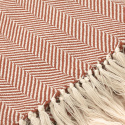 Bomullspläd \'Denisa Fishbone\' 130x170cm - Brun/vit