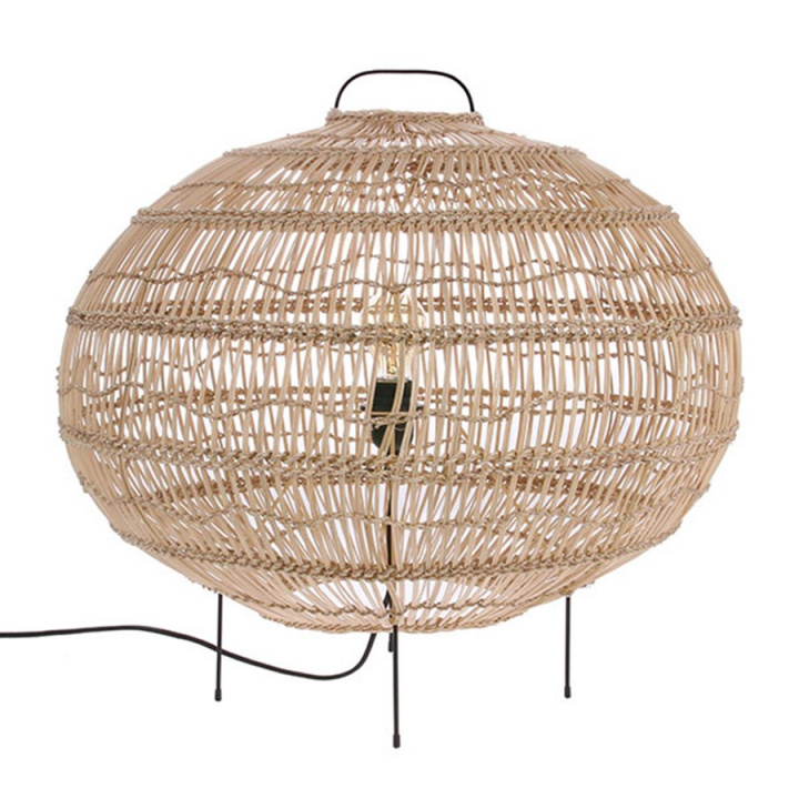 Golvlampa 'Wicker' - Natur - HK Living