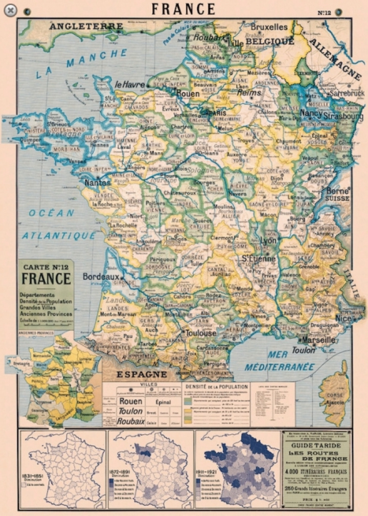 Poster - Karta Frankrike 