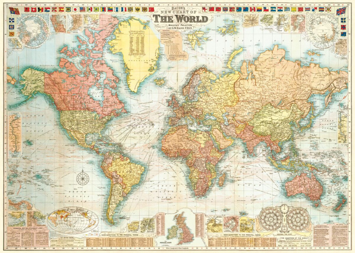 Poster - Vintage Världskarta 5 i gruppen Kampanj / Inredning / Dekoration hos Reforma (WRAP_MAPWRD5)