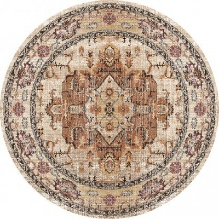 Rund Matta \'Siliana\' 120cm - Beige i gruppen Inredning / Mattor / Vävda Mattor hos Reforma (X10116725)