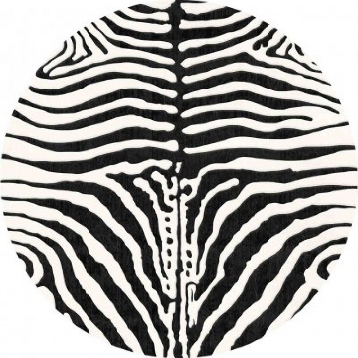 Rund Matta \'Zebra\' 240cm - Svart/Vit i gruppen Inredning / Mattor / Vävda Mattor hos Reforma (X10116800)