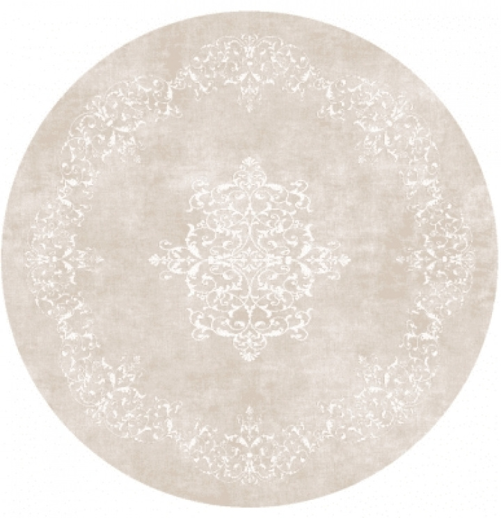 Rund Matta \'Santi\' 200cm - Beige/Vit i gruppen Inredning / Mattor / Vävda Mattor hos Reforma (X10116906)