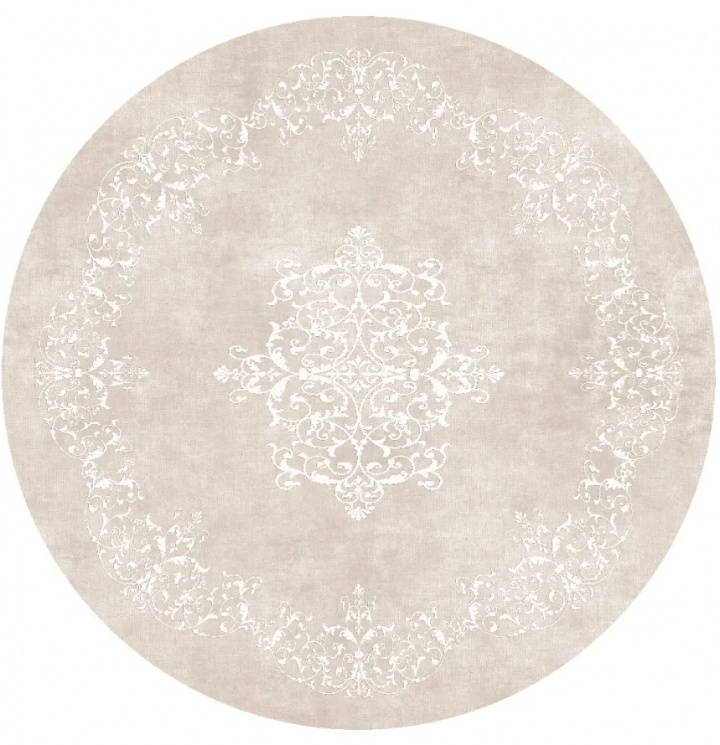 Rund matta \'Santi\' 200cm - Beige/Vit i gruppen Inredning / Mattor / Vävda Mattor hos Reforma (X10116906)