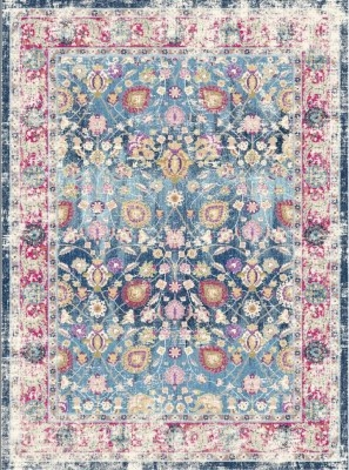 Wiltonmatta \'Bouhjar\' 280x280cm - Blå/Rosa/Multi i gruppen Inredning / Mattor / Vävda Mattor hos Reforma (X10116923)
