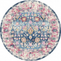 Rund Matta \'Bouhjar\' 250cm - Blå/Rosa/Multi