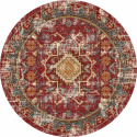 Rund matta \'Idri\' 120cm - Röd/Multi
