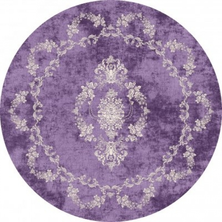 Rund Matta \'Taknis\' 200cm - Lila i gruppen Inredning / Mattor / Vävda Mattor hos Reforma (X10117234)
