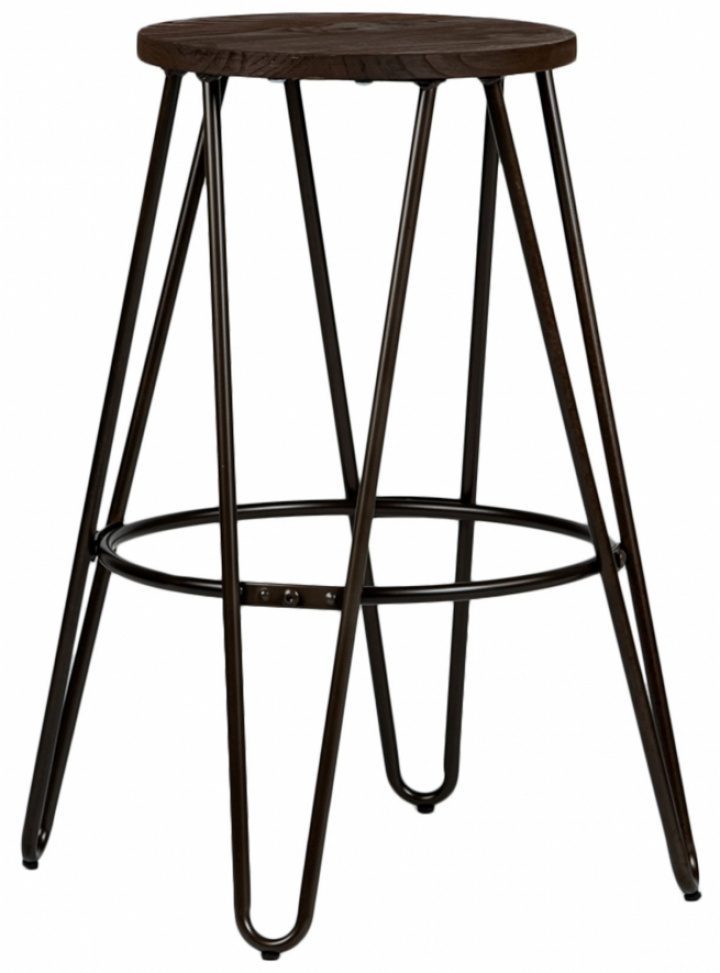 Pall 'Rustic' 65cm - Trä/Stål