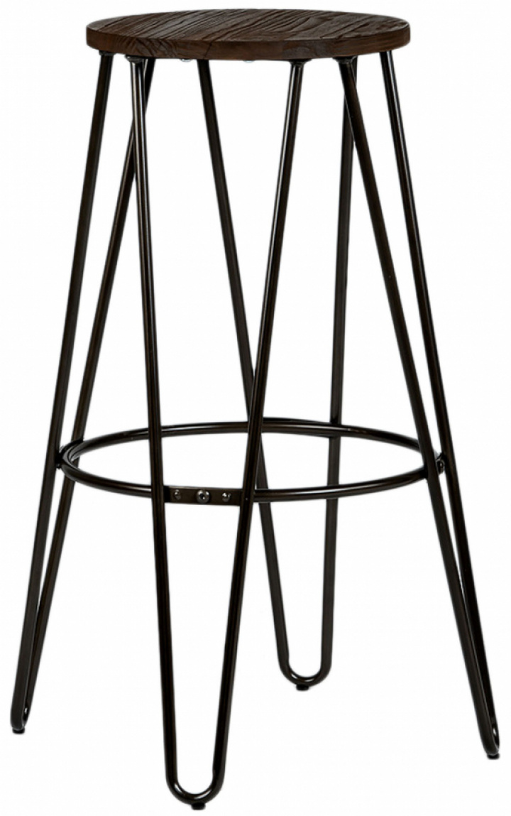 Pall 'Rustic' 75cm - Trä/Stål