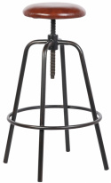 Barpall \'Industrial\' - Järn/Läder