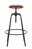 Barpall \'Industrial\' - Järn/Läder