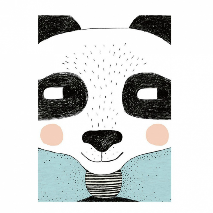 Canvas Poster - Glad Panda i gruppen RUM / Barnrum / Tavlor & Posters hos Reforma (huameisun-2)