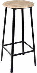 Barstol \'Wooden Seat\' - Svart