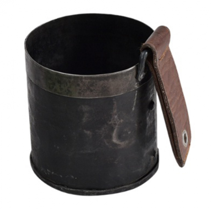 Förvaringshink - Läder/Järn