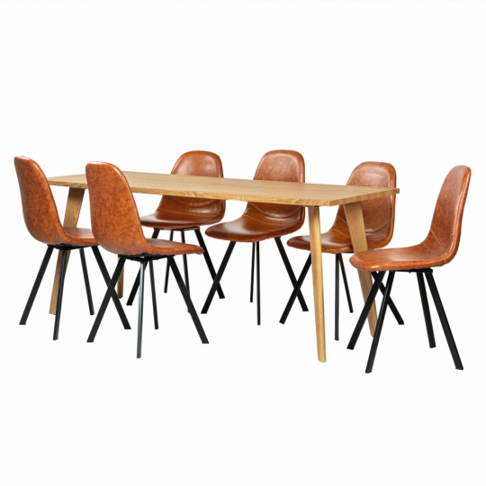 Matgrupp \'Nordisk Carrie\' - 1 Bord & 6 Stolar