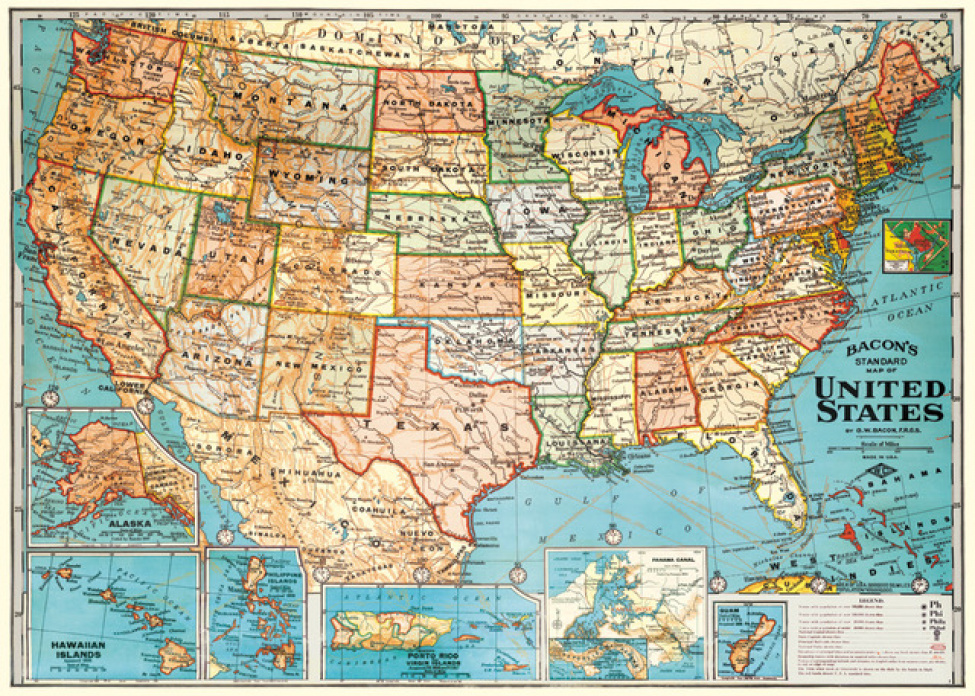 Poster - Karta USA