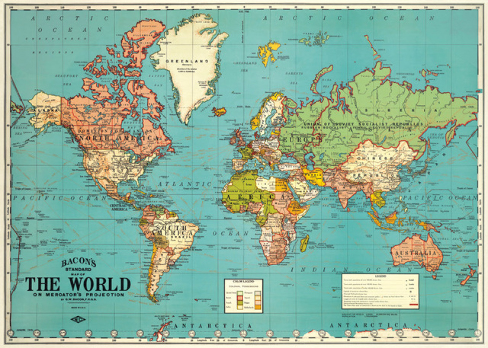 Poster - Vintage Världskarta 4